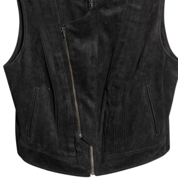 SOLD BCBG Suede Moto Vest - Picture 4 of 8